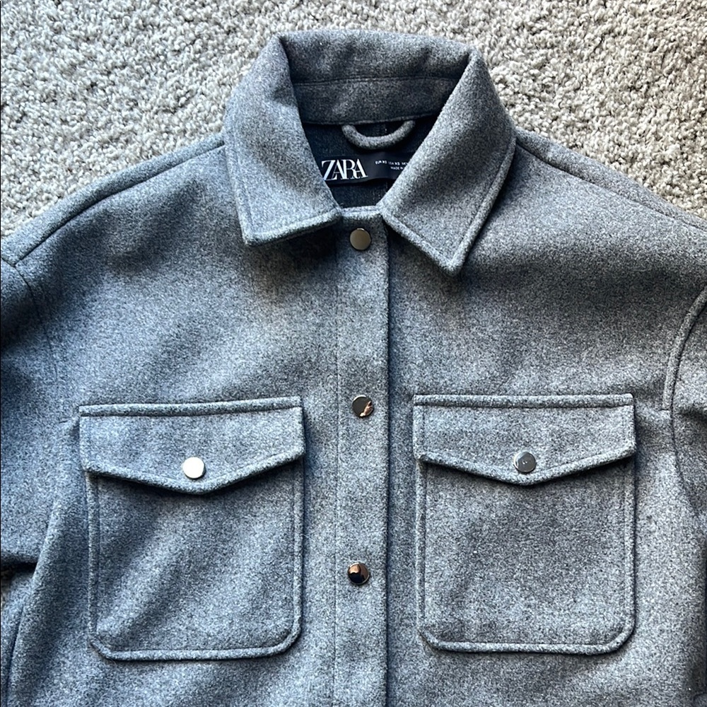 Gray Button-Up Jacket - Picture 2 of 3